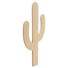 Unfinished Wooden Cactus Cutout, 12", Pack of 1 Wooden Shapes for Crafts and Summer Decor and Crafting, by Woodpeckers