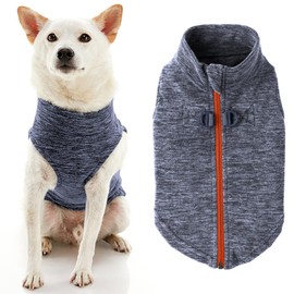 Gooby 72116-WGRY-M Fleece Dog Vest with Zip, Grey, Medium