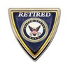 Navy Retired Shield Chrome Emblem