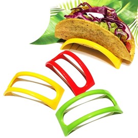 3 Packs Taco Holder Stands Plastic Colorful Taco Tray Plate Racks Party Supplies Stand on Table Stackable for Taco Hot Dog