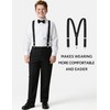 Marvelous World Boys' Black Plus Size Stretch Suit Set Adjustable