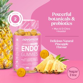 Endo Gummies - Myo-Inositol, Turmeric, Vitamin B6 & Probiotics for Gut Health - Intimate Health & Hormone Balance for Women - 60 Feminine Balance Gummies - Gluten Free - 1-Month Supply - Novomins