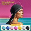 Women PU Coat Waterproof Fabric Hairnet Swim Cap Swim Hat