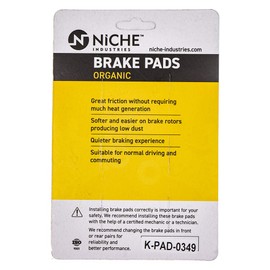 NICHE Brake Pad Set for Yamaha XT350 XT225 TTR225 Tri Z 250 RT180 3BN-W0045-01-00 Front Organic