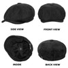 HAPPYPOP Men's Flat Cap Black Driving Cabbie Hunting Flat Cap