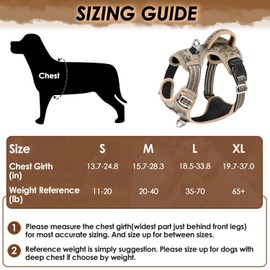 SlowTon No Pull Dog Harness, Heavy Duty No Choke Pet Harness with 2 Leash Clips and Easy Control Vertical Handle, Adjustable Soft Padded Dog Vest for Small, Medium and Large Dogs(Yellow Camo,X-Large)