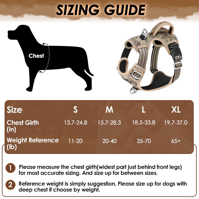 SlowTon No Pull Dog Harness, Heavy Duty No Choke Pet