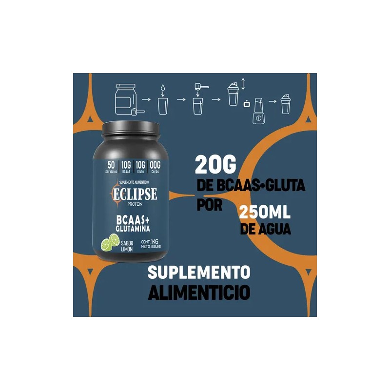 Bcaas Glutamina Muscle Life 1 Kg 50 Servicios Varios Sabor