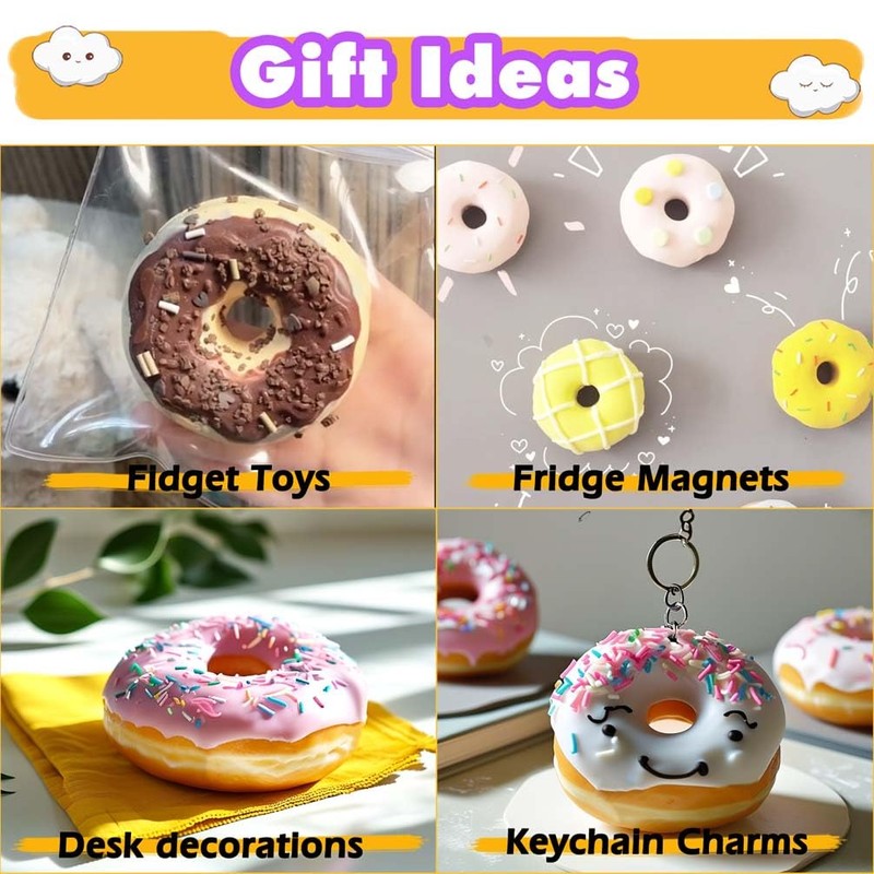 Taba Squishy Maker Kit Gel+Donut Silicone Mold+Pigment+Sprinkles