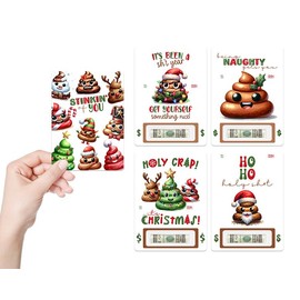 Silly Goose Gifts Holy Crap! It's Christmas - Poop Emoji Funny Holiday Design Themed Money Present Cash Holder Party DIY Gift Cards, Set of 6 with Plastic Cover