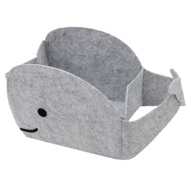 Aynaxcol Storage Basket Felt Storage Bin Whale Shaped Collapsible &