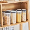 NIOIPXA Plastic Grain Container, 2 Compartments Clear Cereal Container Storage