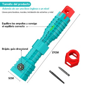 HOGESA 24 en 1 Herramienta Instalación de Grifo y Fregadero, Combinación Desmontable, Llave de Instalación y Eliminación,Multifunción Llave de Plomero Ajustable para Inodoro, Baño y Cocina
