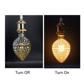 VicFlora Vintage Edison LED Bulbs, Strawberry Shaped Light Bulbs 4W G30 E26 Base 2200K Warm White Amber Glass, Decorative Led Bulbs Dimmable Suitable for Chandelier Wall Lamp, Pack of 2