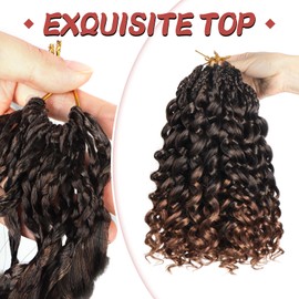 GoGo Curl Crochet Hair 18 Inch Curly Crochet for Women 8 Packs Beach Curl Water Wave Deep Twist Crochet Braids Synthetic Braiding Hair Extensions