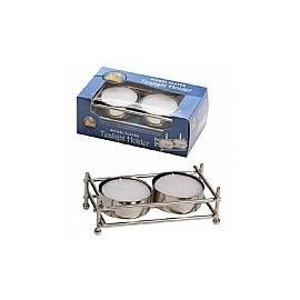 Tea Lights/Travel Tea Lights Nickel Plated Candle Holder for 2