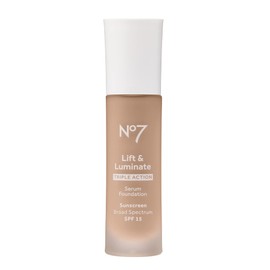 No7 Lift & Luminate Triple Action Serum Foundation - Cool Ivory - Medium-Buildable Coverage Foundation with Light Reflecting Particle & SPF 15 for Firmer, More Even Looking Skin (30ml)