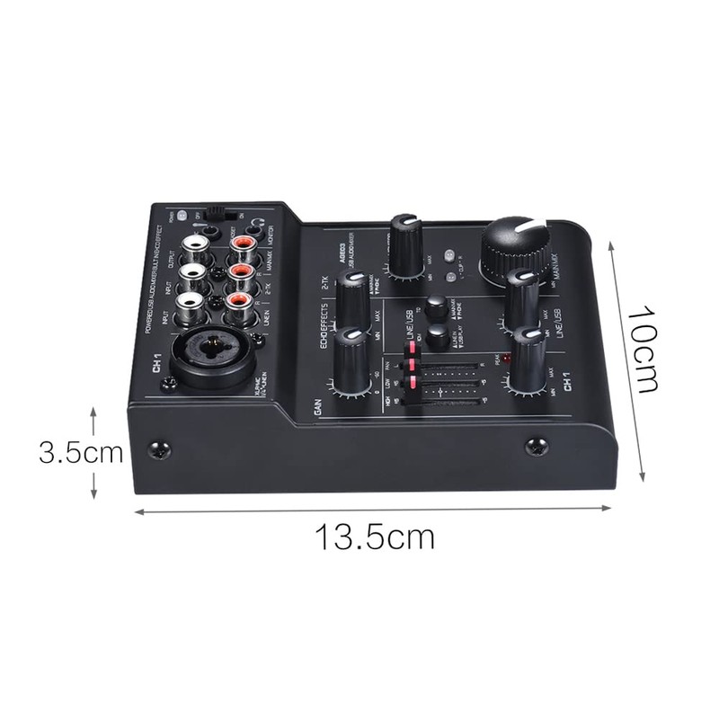 Qudai AGE03 5-Channel Mini Mic-Line Mixing Console Mixer with USB