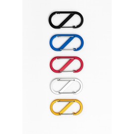 Aluminium S-Shaped Carabiner Clips, 88mm x 40mm, Set of 5, Multicolour Pack for Camping and Hiking