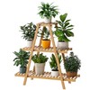 Furshus Bamboo Plant Stand - Indoor/Outdoor 3 Tier Plant Ladder,