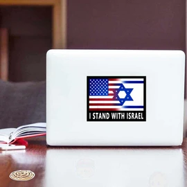 10 Pack I Stand with Israel American USA and Israel Flag Support Israel Stickers Laptop Bumper Decal Window Waterproof Car Stickers