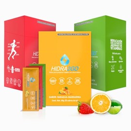 Hidra2go, Electrolitos Sin Azucar, Con Vitamina C, Complejo B, Magnesio Y Potasio, 30 Sobres, Sabores Naranja Manarina, Lima Limon Y Fresa            