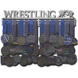 Allied Medal Hangers - Wrestling (18" Wide with 3 Hang Bars) - Medal Hanger Holder Display Rack - Multiple Variations Offered!