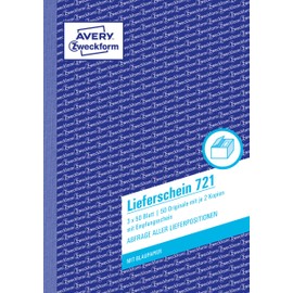 AVERY Zweckform 721 Lieferscheine (DIN A5, mit 2 Blatt Blaupapier, mit Empfangsschein, von Rechtsexperten geprüft, für Deutschland und Österreich geeignet, 3 x 50 Blatt) weiß, gelb, rosa