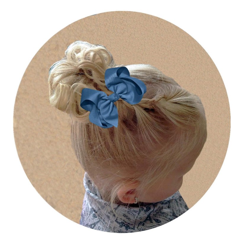 WD2U Girls 4" Solid Grosgrain Ribbon Boutique Hair Bow Alligator