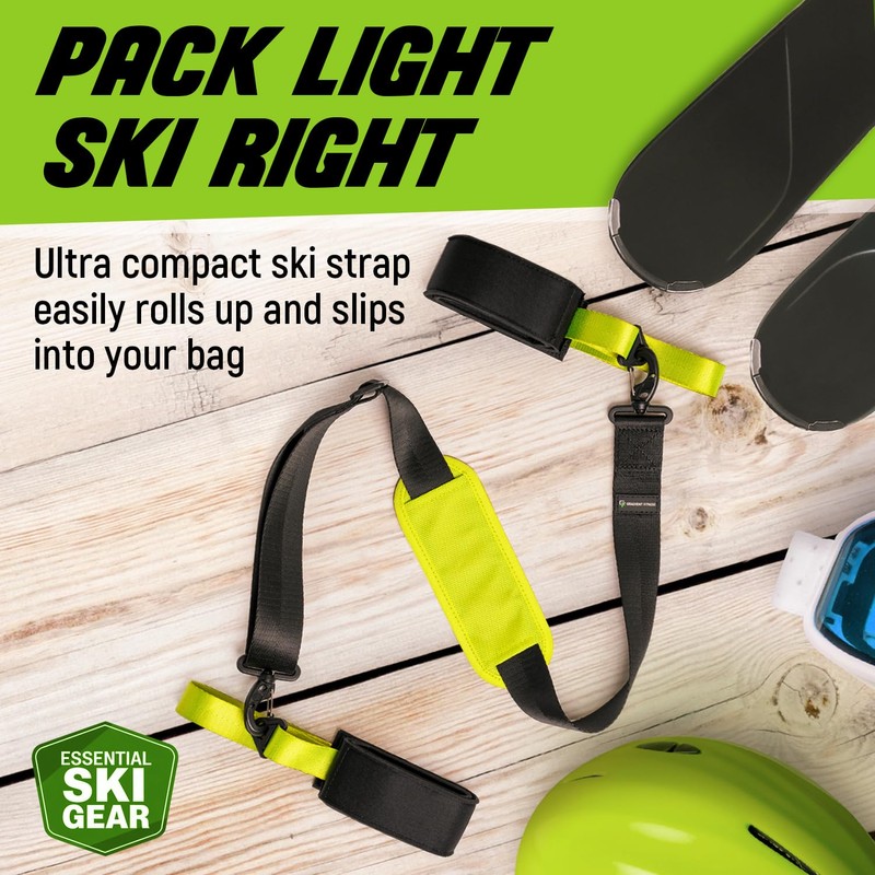 Gradient Fitness Shoulder Ski & Pole Carrier Strap, Ski Straps,