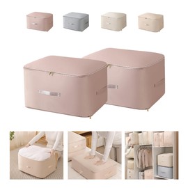 SINKZAICO Ultra Space Saving Self Compression Organizer,Packing Cubes,Waterproof And Moisture-Proof,High Capacity,For Blankets Clothes Duvet Comforter（Pink 21.2 * 16.2 * 23.6 In-2pcs）