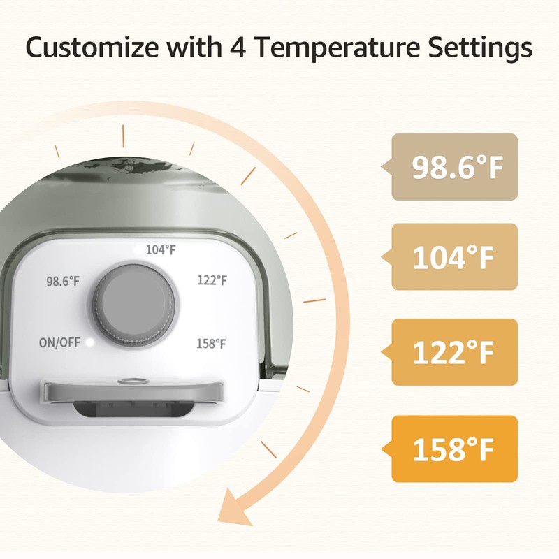 GROWNSY Instant Baby Bottle Warmer, Precise 4 Temperatures Control |