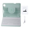 Tablet Protective Case Light Green Folding Stand Cover with Keyboard