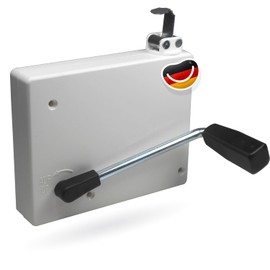 Roller Shutter Gear Winder with Crank, Roller Shutter Crank Winder [Made in Germany], Belt Winder for Straps up to 16 mm, with Automatic Threading and Backstop - Craftsman Quality