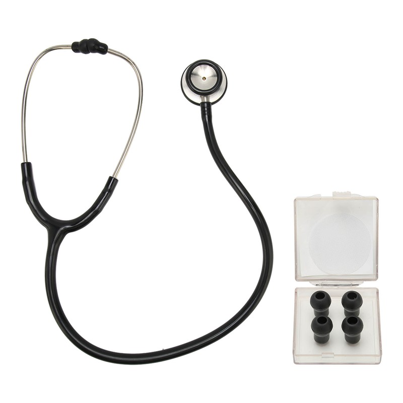 Medical Stethoscope Dual Head Clear Transmission Soft Ear Plugs Stainless