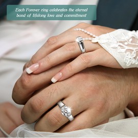 Surcha Solitaire Moissanite Engagement Ring, 2CT D Color VVS1 Clarity, 925 Sterling Silver Bezel-Set Promise Rings for Women or Men Anniversary Wedding Jewelry Gifts (8.5)