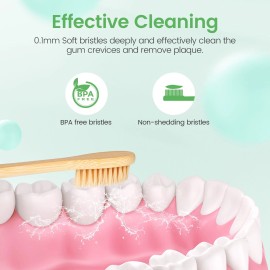 Daletu Bamboo Toothbrush 10 PCS Wooden Toothbrushes Organic Wood Natural Eco Friendly