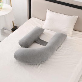 ele ELEOPTION H Shaped Pregnancy Pillow for Sleeping Pregnant Women Soft Pregnancy Body Pillow, Support for Back, HIPS, Legs Maternity Pillows 22x45 inch Dark Gray