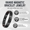 RainSo Mens Titanium Steel Double Row Magnetic Bracelet with 4