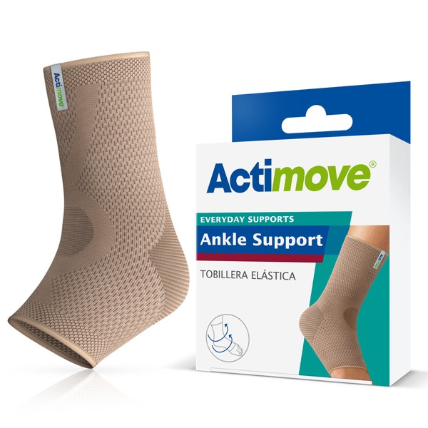 Actimove® Everyday Supports Ankle Support - Helps with Pain Relief and Swelling – For Chronic Ankle Pain and Overuse Ankle Injuries – Left/Right Wear – Beige, Small
