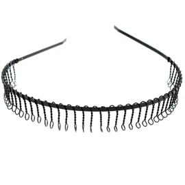 Hero Headband with Comb Black 20mm Wide Metal A46