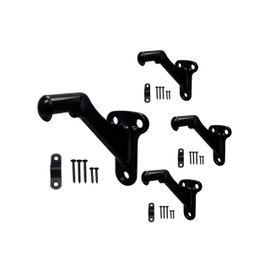 QCAA Heavy Duty Handrail Bracket, 3", Stair Railing Bracket for Home and Office, Zinc Die Cast, Brushed Satin Nickel, 4 Pack, Made in Taiwan