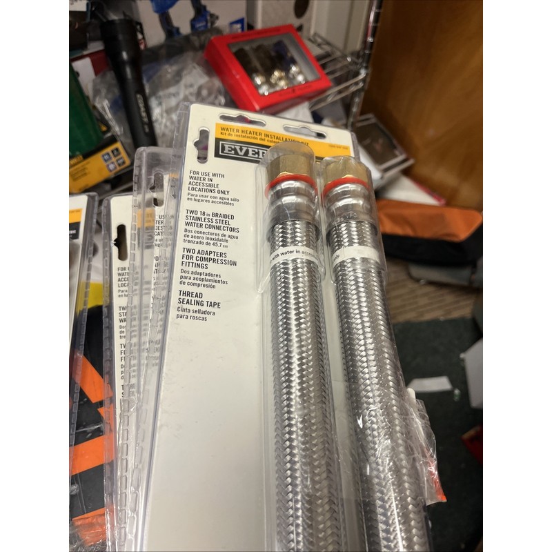 Everbilt Electric Water Heater Installation Kit Braided Stainless Steel 18"