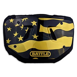 Battle Sports AMERICAN FLAG 2.0 Chrome Football Back Plate - Adult & Youth (Gold, Black, Adult)