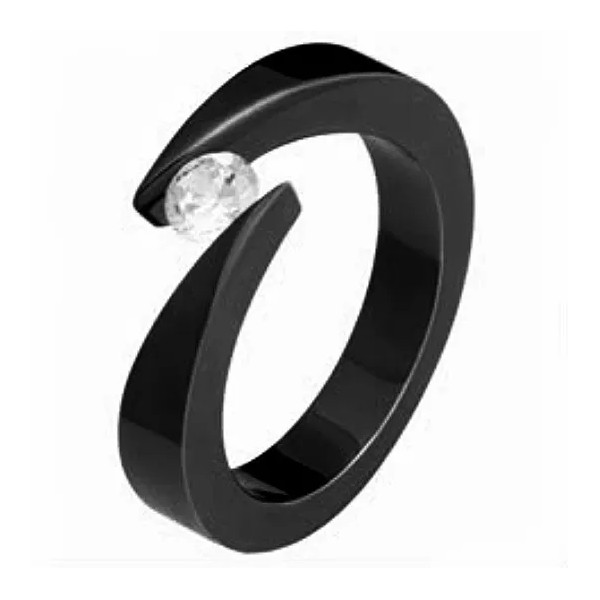 Our Own Bypass TITANIUM Black Plated RING with 4.5mm ROUND