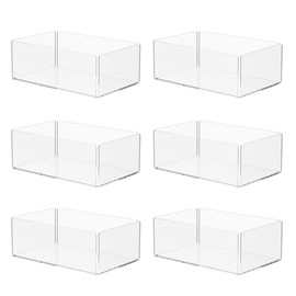 6 Pack Retail Countertop Tray 10" Wide Product Display Clear Acrylic Tabletop Bin Box Decorative Organizer by Marketing Holders