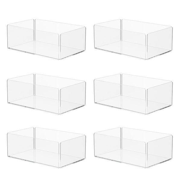 6 Pack Retail Countertop Tray 10" Wide Product Display Clear