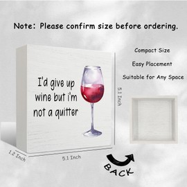 Nrleey Wine Bar Wooden Box Signs - Home Decor, 5 X 5 Inches