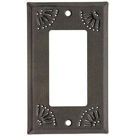Pierced Country Tin Single GFI Cover Plate in Country Tin