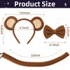 Tedercle 3 Pack Monkey Ears Headband Bow Tie and Tail